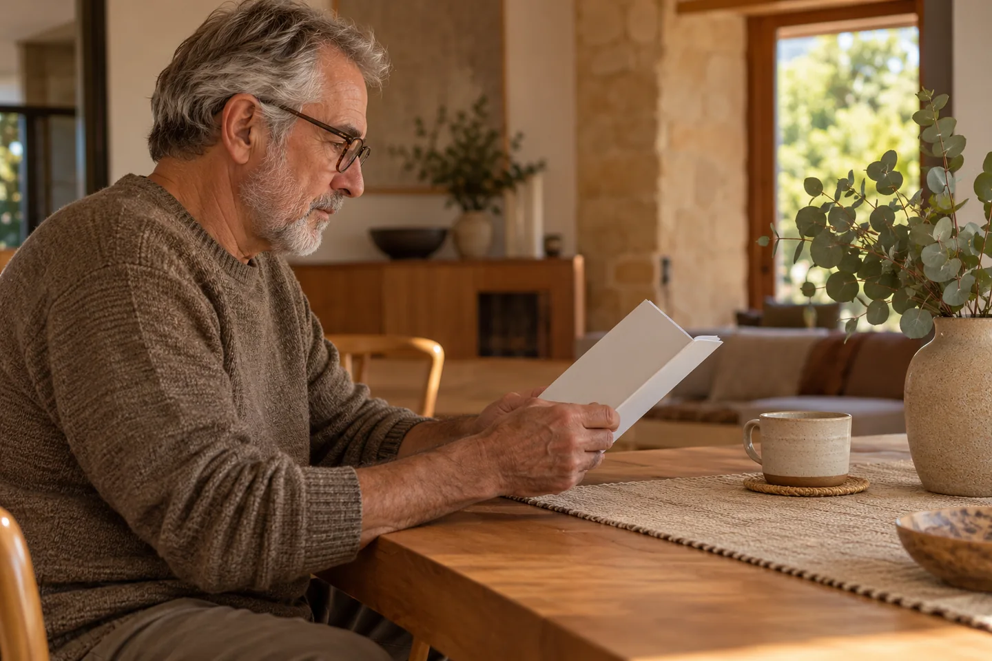 Householder reading an appliance manual
